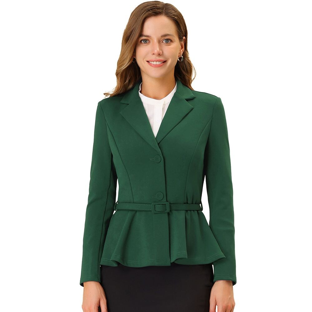 Женский офисный пиджак с баской и длинными рукавами с зубчатыми лацканами и поясом ALLEGRA K, черный
Женский офисный пиджак с баской и длинными рукавами с зубчатыми лацканами и поясом ALLEGRA K, черный