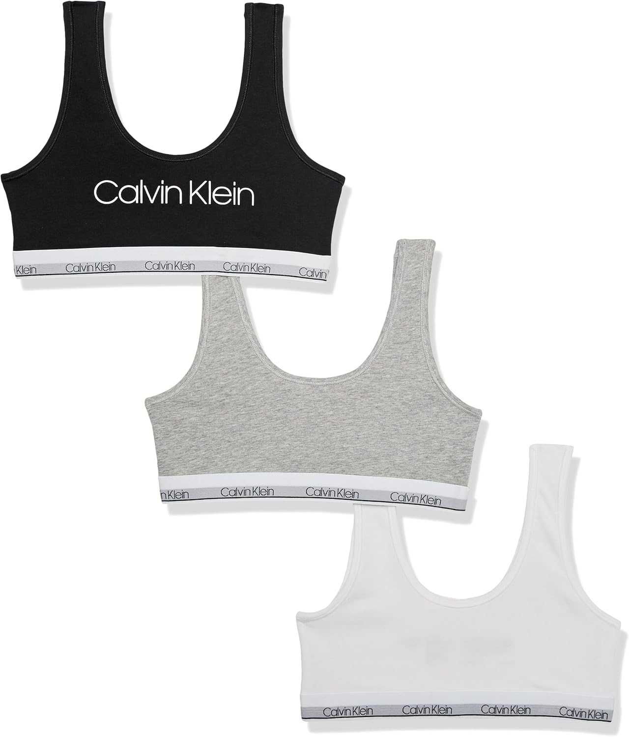 Комплект из 3 бюстгальтеров-бралеттов Calvin Klein Girls Modern Cotton, White/Black/Hg
Комплект из 3 бюстгальтеров-бралеттов Calvin Klein Girls Modern Cotton, White/Black/Hg
