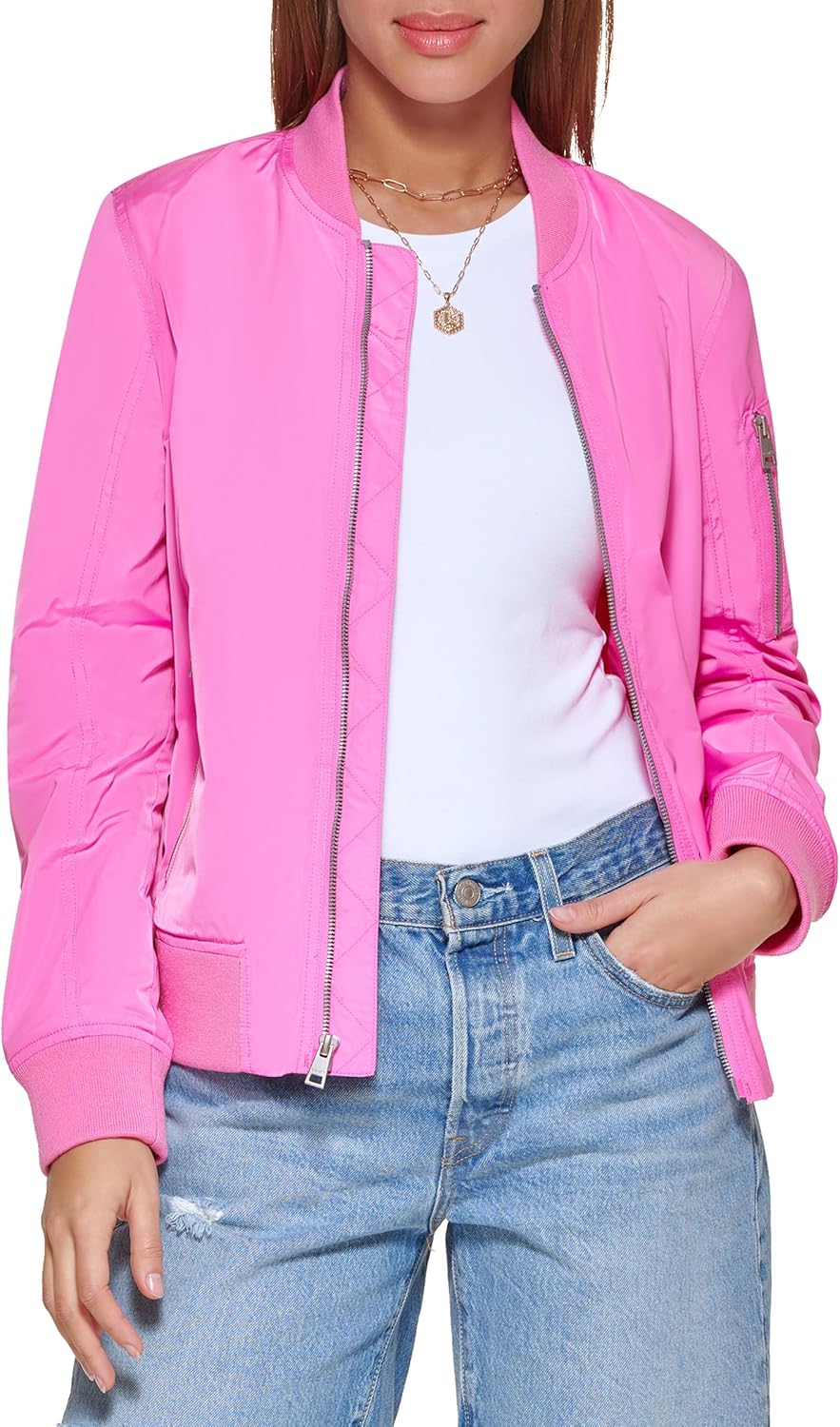 Женская куртка-бомбер Levi’s Melanie Newport с карманом на рукаве, ярко-розовый
Женская куртка-бомбер Levi’s Melanie Newport с карманом на рукаве, ярко-розовый