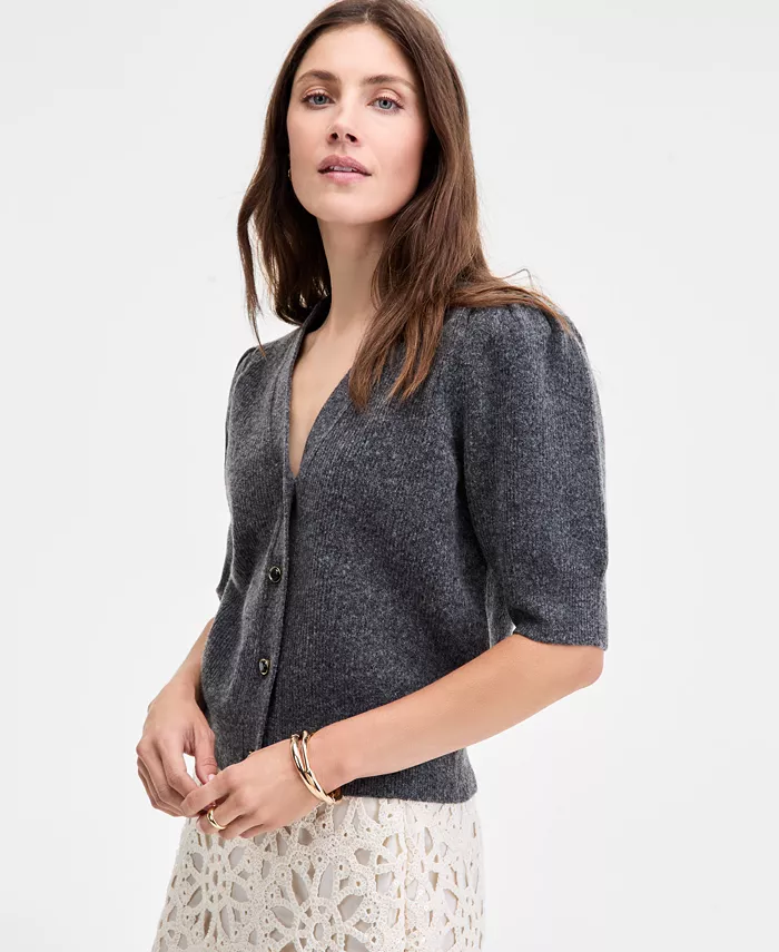 Женский кардиган с рукавами-фонариками и V-образным вырезом On 34th, серый
Женский кардиган с рукавами-фонариками и V-образным вырезом On 34th, серый