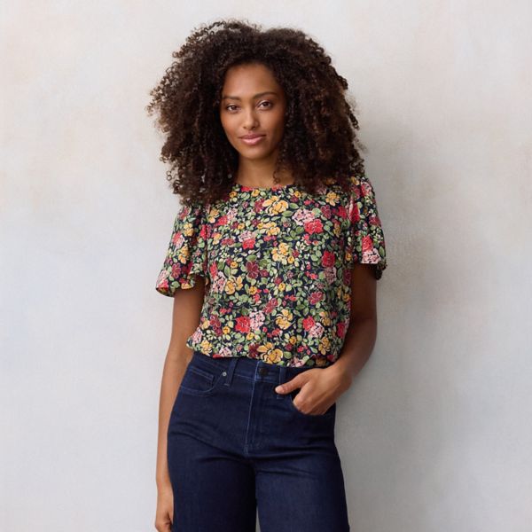 Женский топ с круглым вырезом и расклешенными рукавами Lc Lauren Conrad, цвет navy georgie floral
Женский топ с круглым вырезом и расклешенными рукавами Lc Lauren Conrad, цвет navy georgie floral