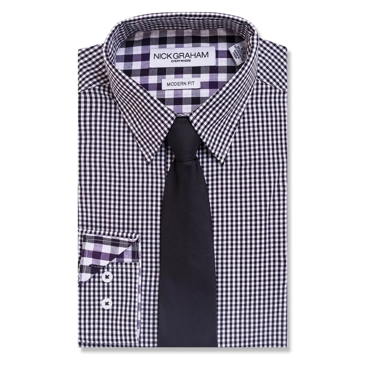 Мужской комплект из классической рубашки и галстука современного кроя Nick Graham
Мужской комплект из классической рубашки и галстука современного кроя Nick Graham