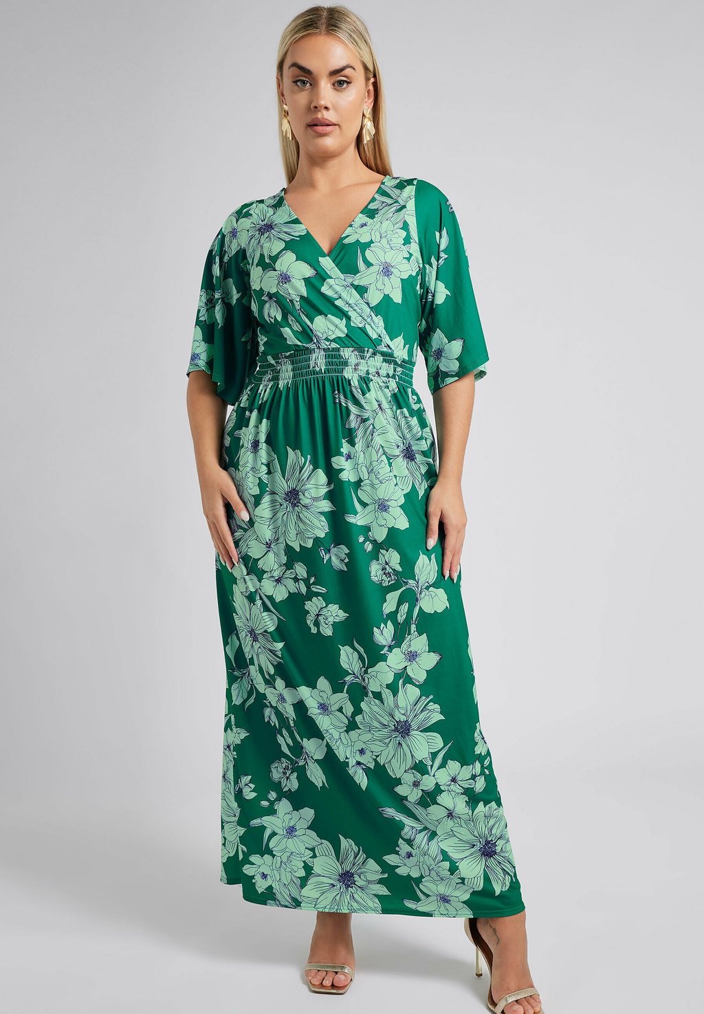 Платье макси Yours Clothing, зеленый 
Платье макси Yours Clothing, зеленый