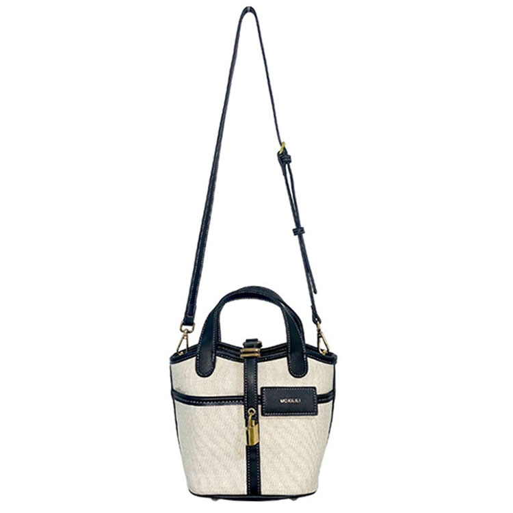 Сумка-ведро из холста, корзина, женская маленькая сумка через плечо, бело-черная Mosiliri, черно-золотая 
Сумка-ведро из холста, корзина, женская маленькая сумка через плечо, бело-черная Mosiliri, черно-золотая