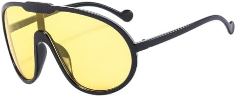 Модные винтажные цельные солнцезащитные очки для женщин и мужчин, желтые, увеличенного размера, женские солнцезащитные очки с защитой от УФ-излучения UV400 MTZJH, Black Yellow
Модные винтажные цельные солнцезащитные очки для женщин и мужчин, желтые, увеличенного размера, женские солнцезащитные очки с защитой от УФ-излучения UV400 MTZJH, Black Yellow