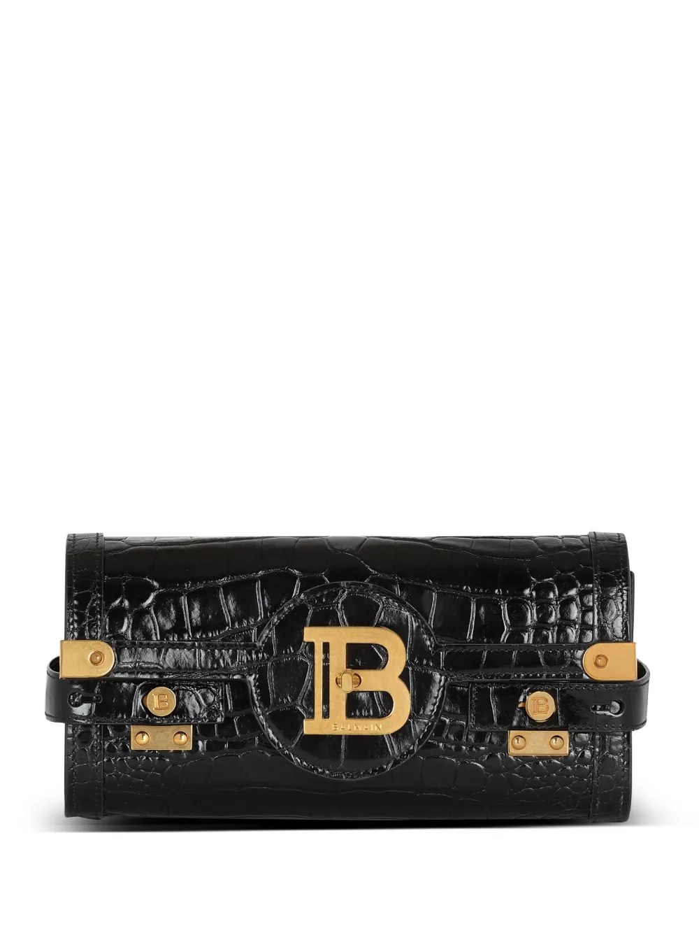 Мини-сумка с тиснением под крокодила BALMAIN, черный 
Мини-сумка с тиснением под крокодила BALMAIN, черный