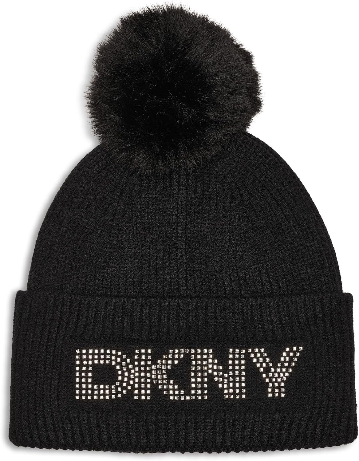 Женская вязаная шапка-бини DKNY с логотипом, заклепками и помпоном из искусственного меха, Black
Женская вязаная шапка-бини DKNY с логотипом, заклепками и помпоном из искусственного меха, Black