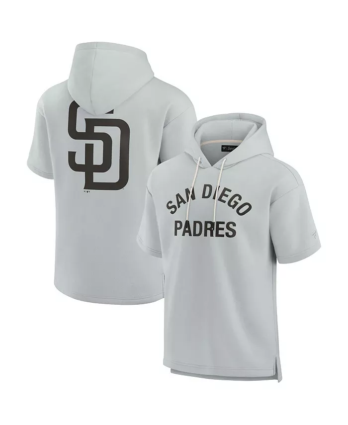 Мужская и женская серая толстовка с капюшоном и короткими рукавами San Diego Padres из супермягкого флиса Fanatics Signature
Мужская и женская серая толстовка с капюшоном и короткими рукавами San Diego Padres из супермягкого флиса Fanatics Signature