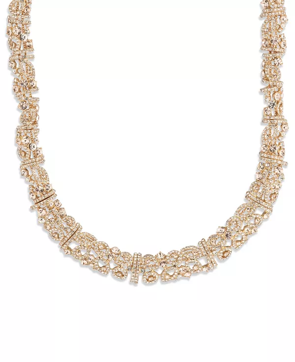 Ожерелье-Воротник из шелка и стеклянных камней золотистого оттенка Givenchy, gold