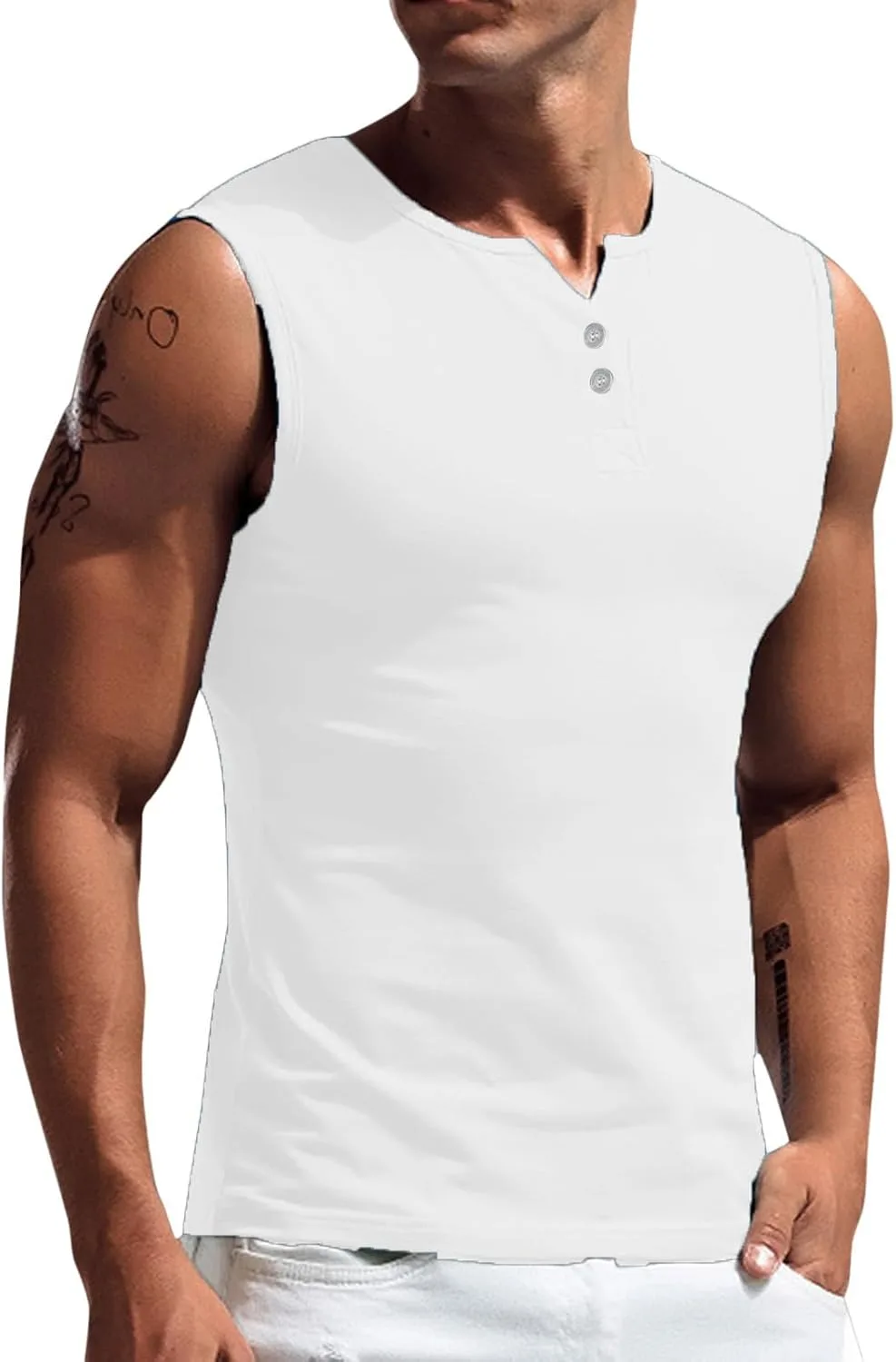 Мужская майка для тренировок sleeveless slim fit henley YSERB
Мужская майка для тренировок sleeveless slim fit henley YSERB