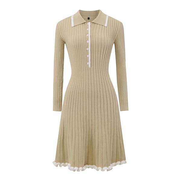 Женское платье-поло миди из трикотажа с рубчиком и рюшами Inspire Chic, Dark Beige
Женское платье-поло миди из трикотажа с рубчиком и рюшами Inspire Chic, Dark Beige
