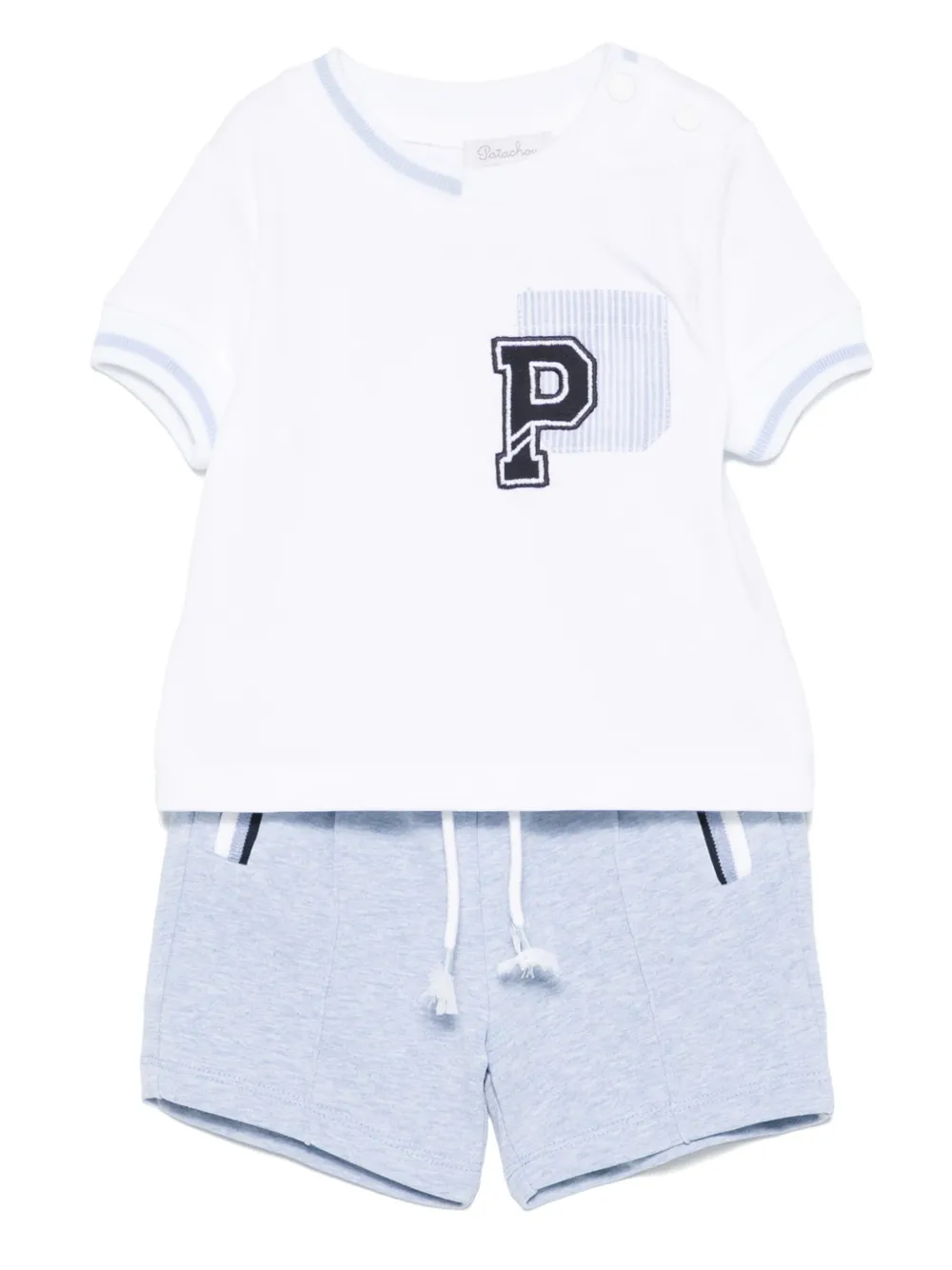 Комплект из футболки и шортов с вышитым логотипом Patachou, белый
Комплект из футболки и шортов с вышитым логотипом Patachou, белый