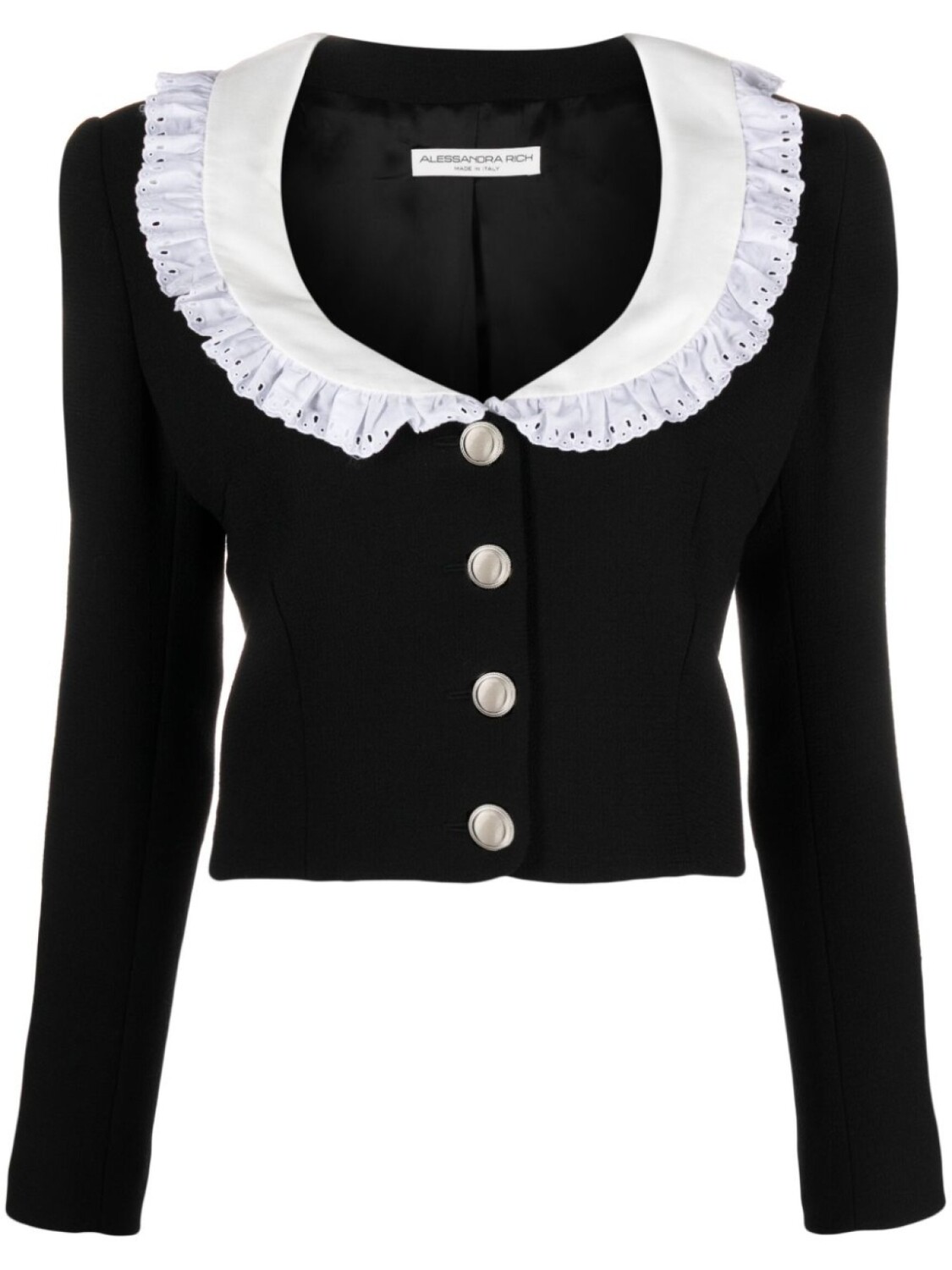 Alessandra Rich укороченный жакет из вирджинской шерсти, черный
Alessandra Rich укороченный жакет из вирджинской шерсти, черный