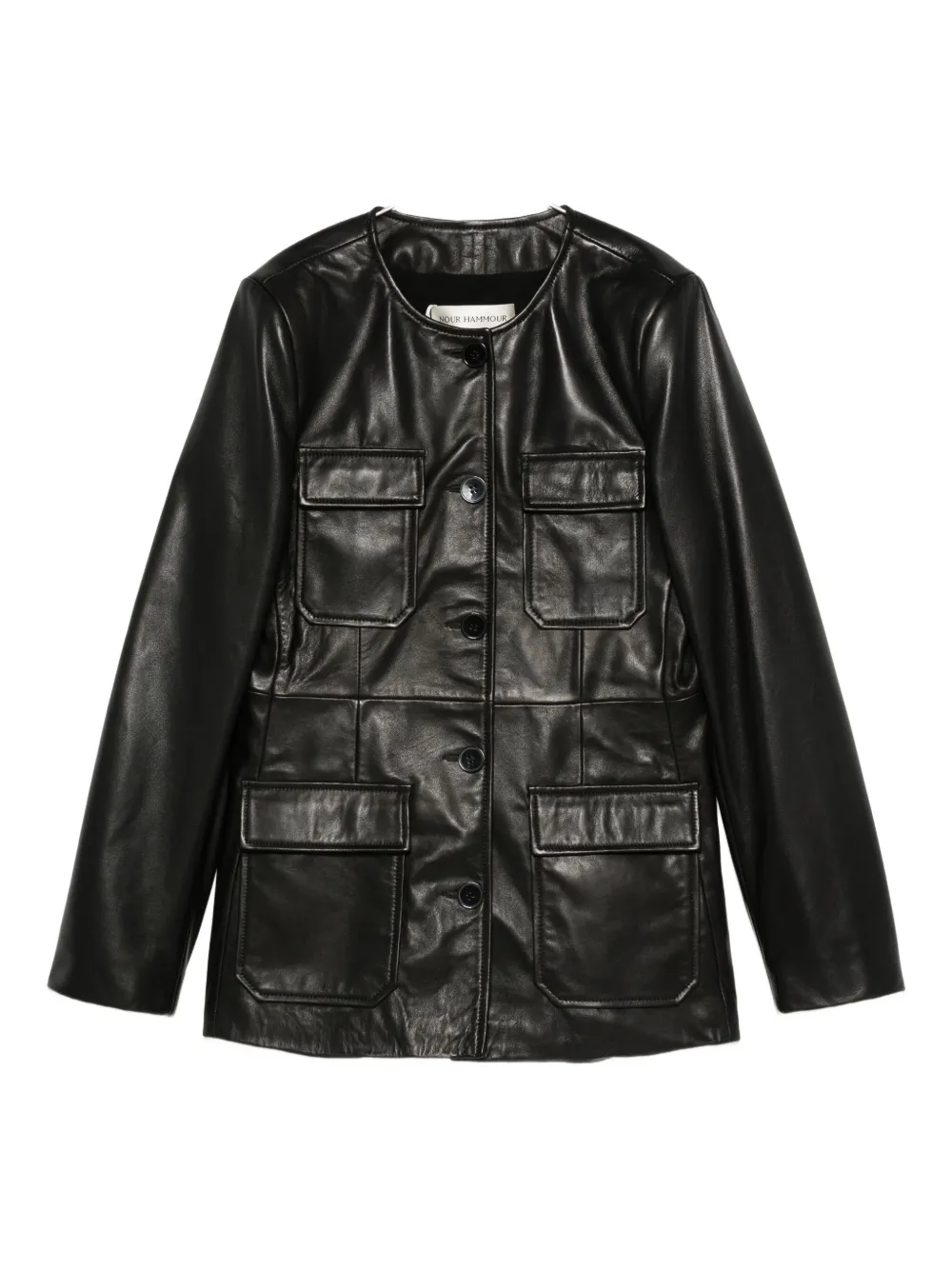 Кожаный пиджак Nour Hammour, черный
Кожаный пиджак Nour Hammour, черный