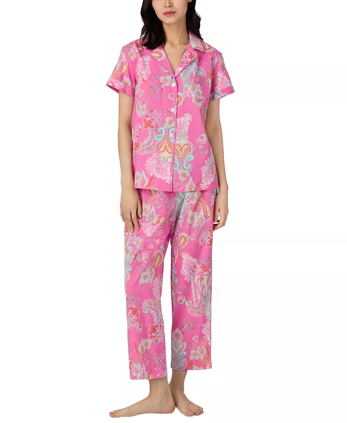 Пижамный комплект с коротким рукавом, укороченный, с вырезом "воротник-стойка" Petite Lauren Ralph Lauren, розовый
Пижамный комплект с коротким рукавом, укороченный, с вырезом "воротник-стойка" Petite Lauren Ralph Lauren, розовый