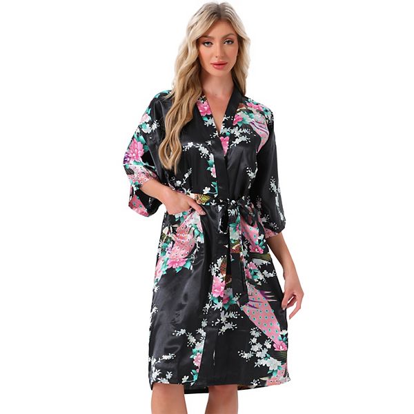 Женский атласный халат с v-образным вырезом, 3/4 рукава и павлиньим принтом Inspire Chic, Black
Женский атласный халат с v-образным вырезом, 3/4 рукава и павлиньим принтом Inspire Chic, Black