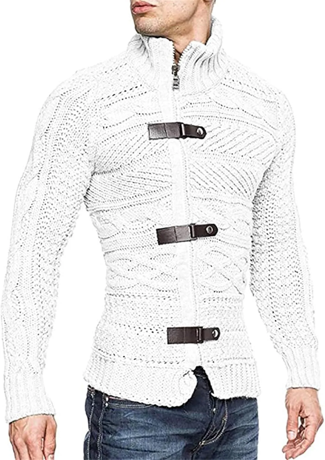 Мужской кардиган с кабельной вязкой, застежка-молния, водолазка, длинный рукав, slim fit
Мужской кардиган с кабельной вязкой, застежка-молния, водолазка, длинный рукав, slim fit