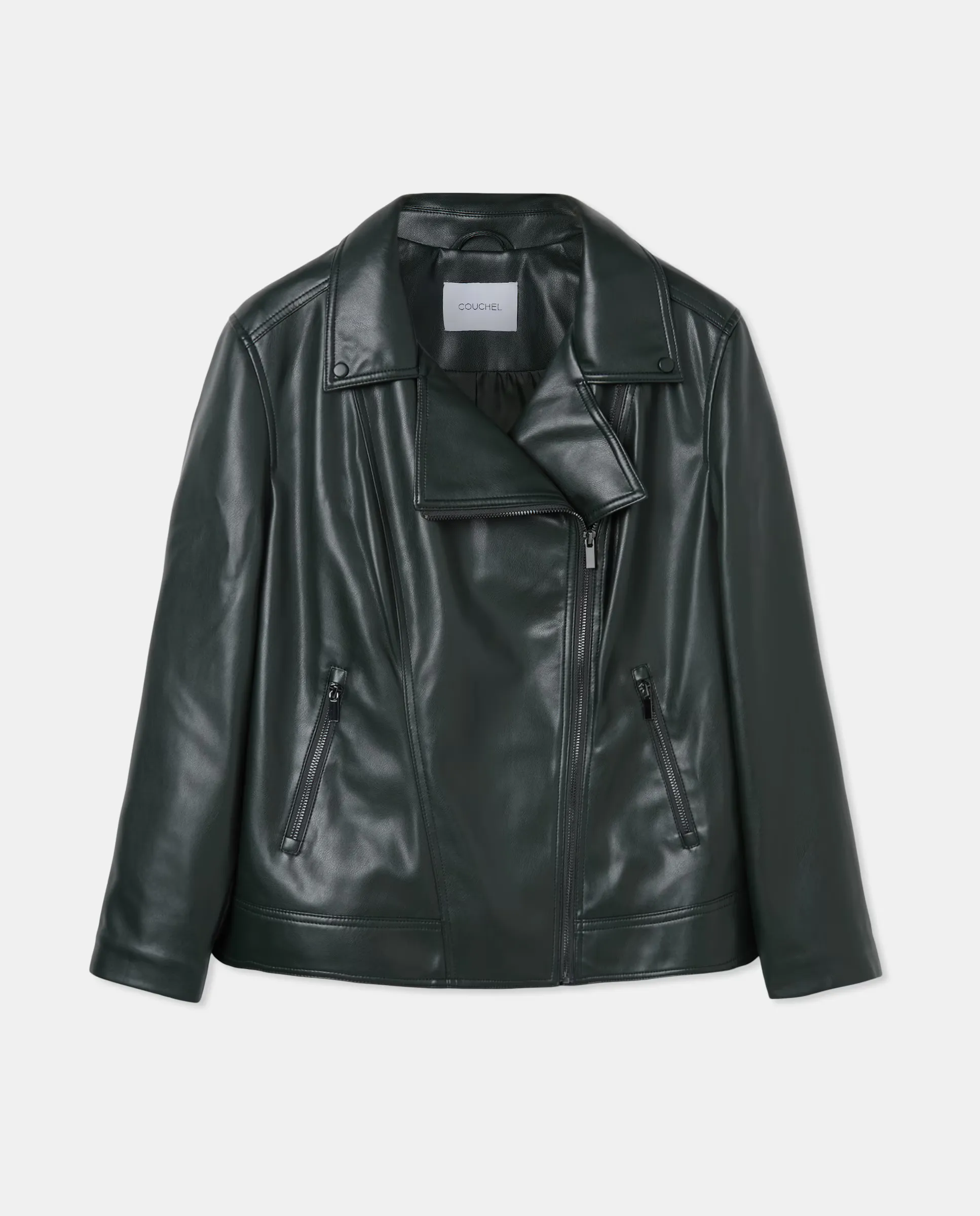 Женская гладкая кожаная куртка в стиле байкера Couchel, темно-зеленый
Женская гладкая кожаная куртка в стиле байкера Couchel, темно-зеленый