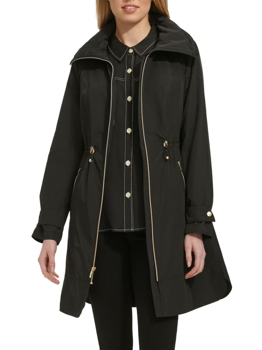 Упаковываемая удлиненная куртка-дождевик с завязкой на шнурке Cole Haan, черный
Упаковываемая удлиненная куртка-дождевик с завязкой на шнурке Cole Haan, черный