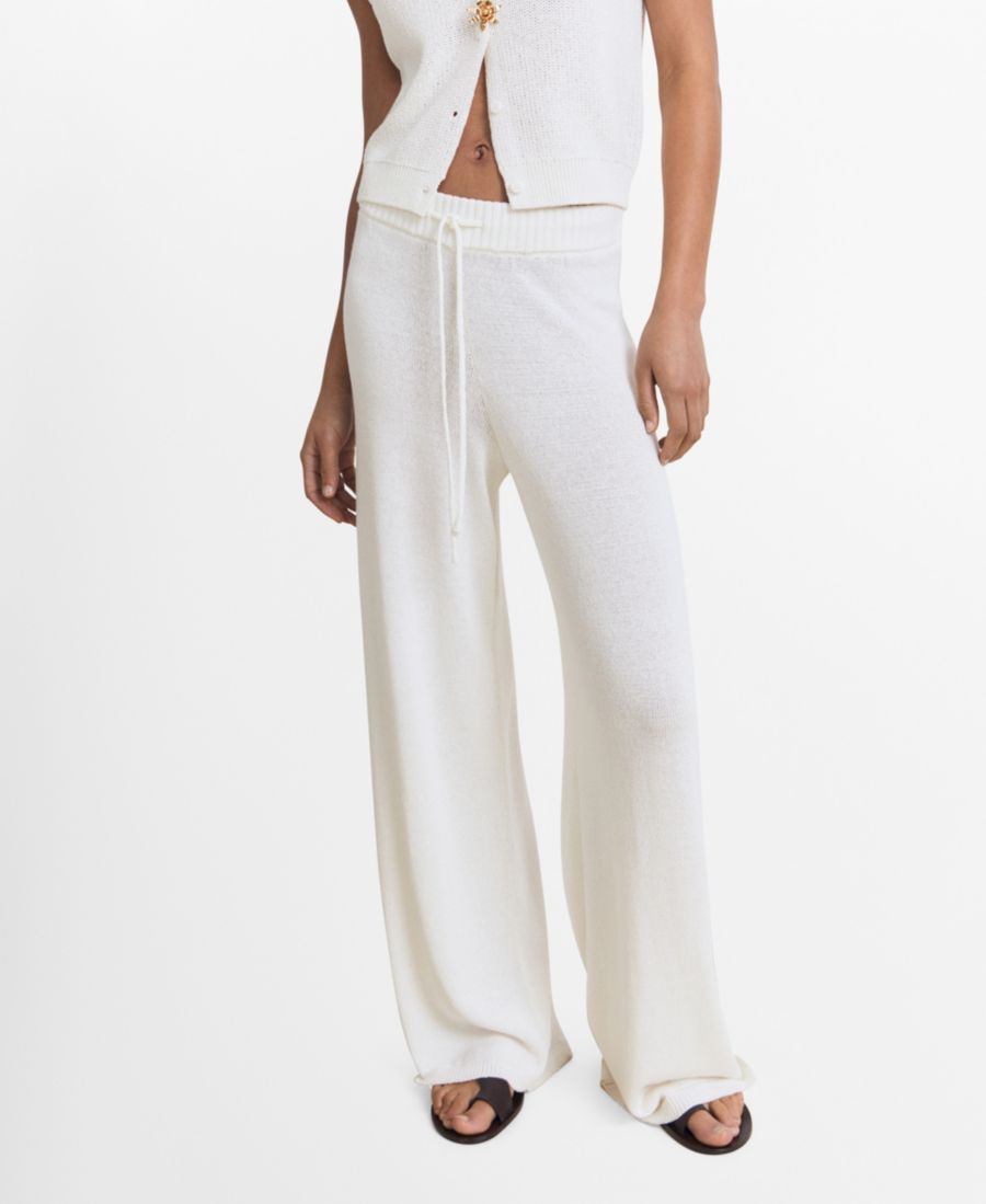 Женские прямые вязаные брюки MANGO, White
Женские прямые вязаные брюки MANGO, White