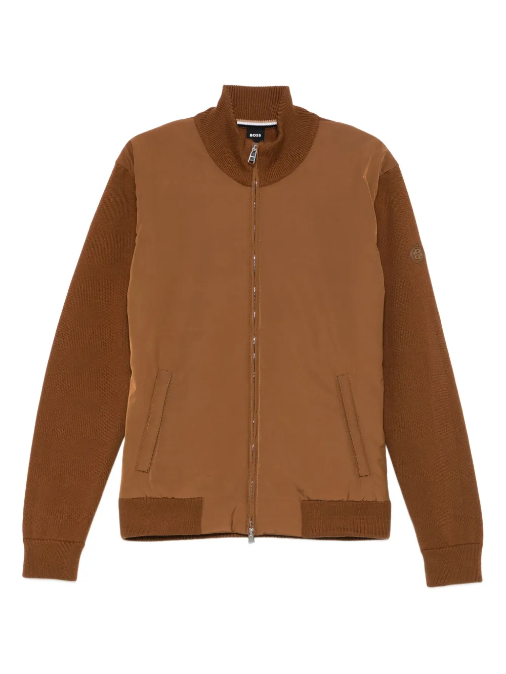 Куртка на молнии с трикотажными вставками BOSS, коричневый
Куртка на молнии с трикотажными вставками BOSS, коричневый