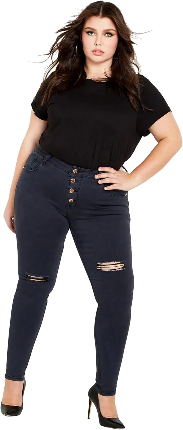 City Chic Women's Plus Size Jean - Classic Buttons
City Chic Women's Plus Size Jean - Classic Buttons