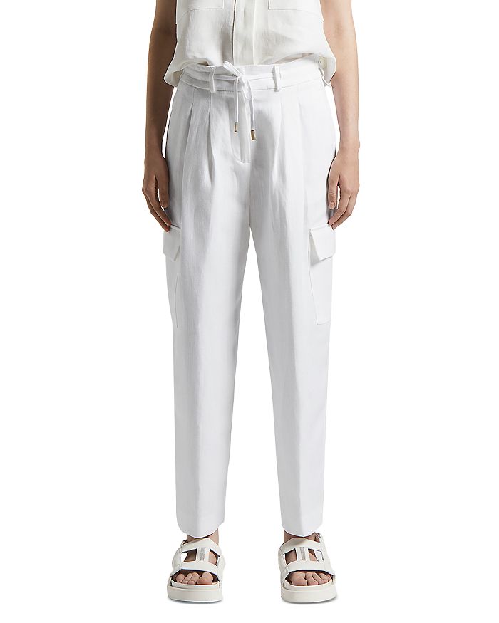 Брюки-карго с завязками на шнурке Peserico, белый
Брюки-карго с завязками на шнурке Peserico, белый