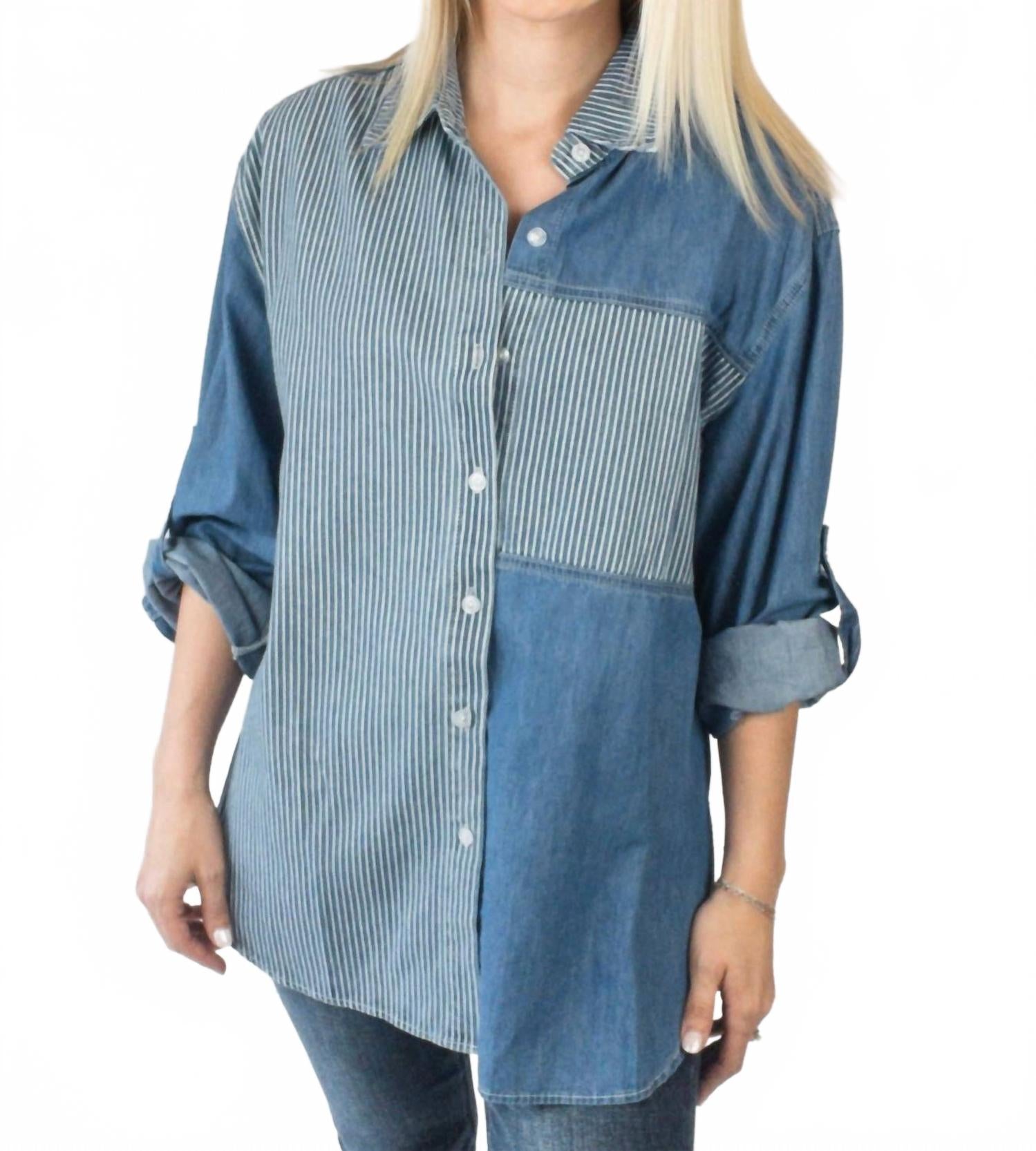 Джимовая рубашка с полосками и цветными блоками в стиле минеральной мойки Eesome, Denim
Джимовая рубашка с полосками и цветными блоками в стиле минеральной мойки Eesome, Denim