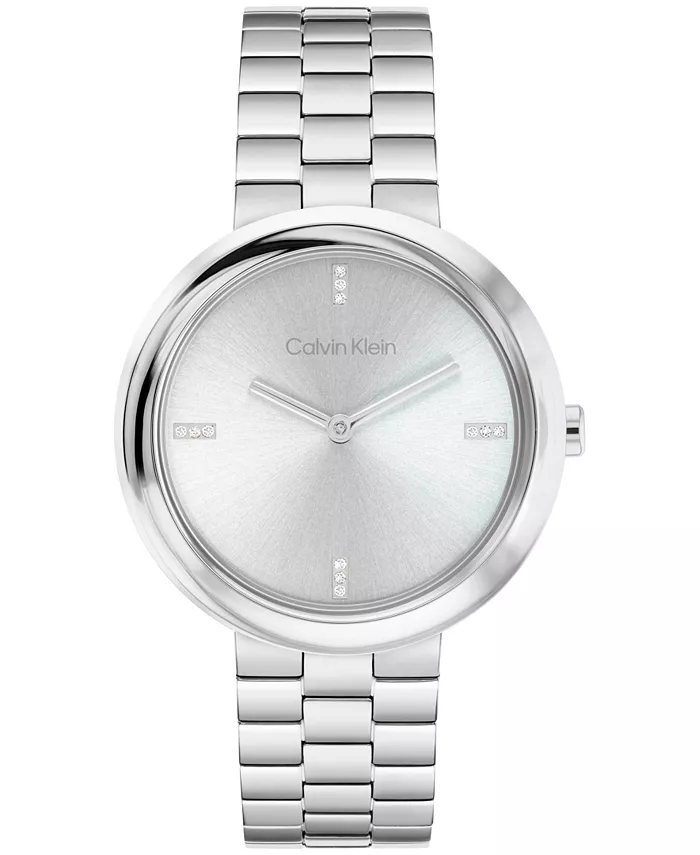 Женские часы с витым безелем из нержавеющей стали серебристого оттенка, 34 мм, на браслете Calvin Klein
Женские часы с витым безелем из нержавеющей стали серебристого оттенка, 34 мм, на браслете Calvin Klein
