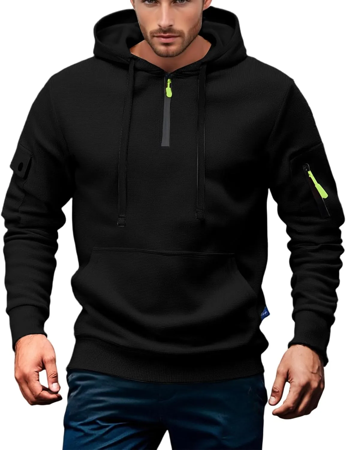 Оверсайз худи для мужчин с карманами и молнией
Оверсайз худи для мужчин с карманами и молнией