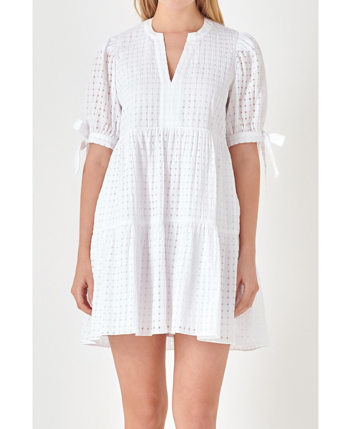 Женское ярусное мини-платье в мелкую клетку English Factory, белый
Женское ярусное мини-платье в мелкую клетку English Factory, белый