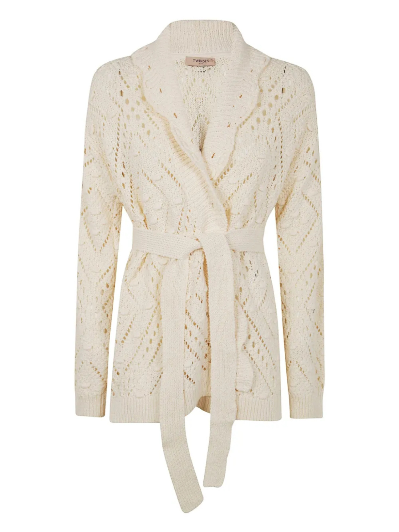 Вязаный кардиган с поясом TWINSET, нейтральный
Вязаный кардиган с поясом TWINSET, нейтральный