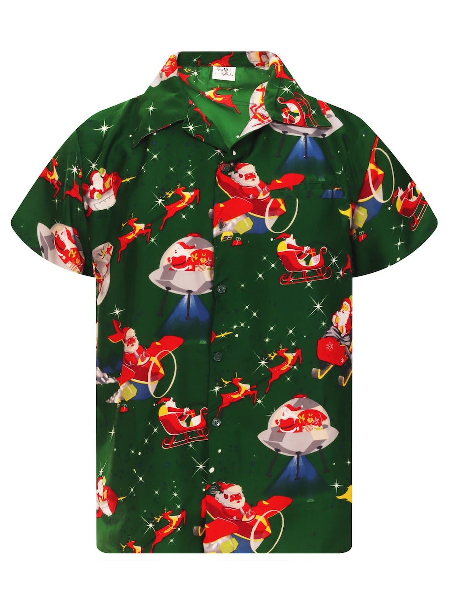 Рубашка на пуговицах классического кроя King Kameha Christmas Space Santa, зеленый
Рубашка на пуговицах классического кроя King Kameha Christmas Space Santa, зеленый