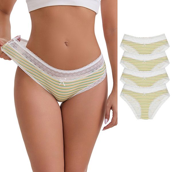 Женские трусики с хлопковой отделкой кружевом, эластичные, удобные, в полоску, 5 шт Inspire Chic, Green
Женские трусики с хлопковой отделкой кружевом, эластичные, удобные, в полоску, 5 шт Inspire Chic, Green