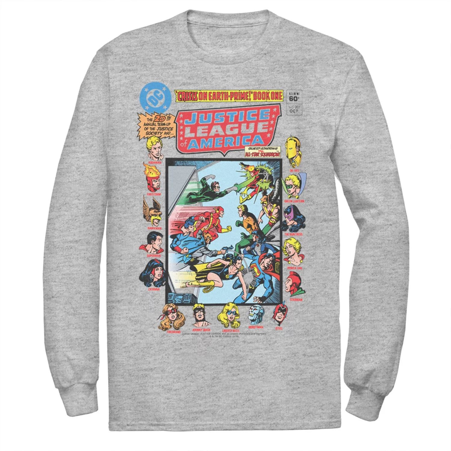 Мужская винтажная футболка с обложкой «Кризис на Земле» Лиги справедливости Licensed Character
Мужская винтажная футболка с обложкой «Кризис на Земле» Лиги справедливости Licensed Character