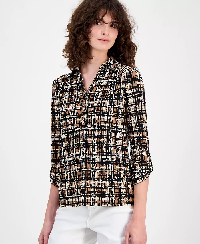 Женская рубашка с принтом и рюшами, P/XXS-XL AK Anne Klein, черный
Женская рубашка с принтом и рюшами, P/XXS-XL AK Anne Klein, черный