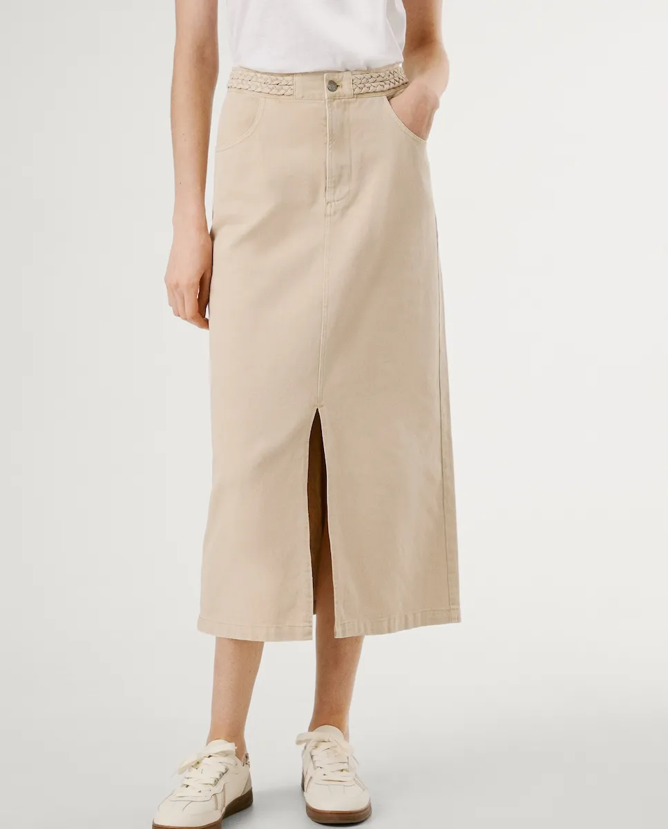 Миди-юбка из саржи с плетеными деталями Pepe Jeans, бежевый
Миди-юбка из саржи с плетеными деталями Pepe Jeans, бежевый