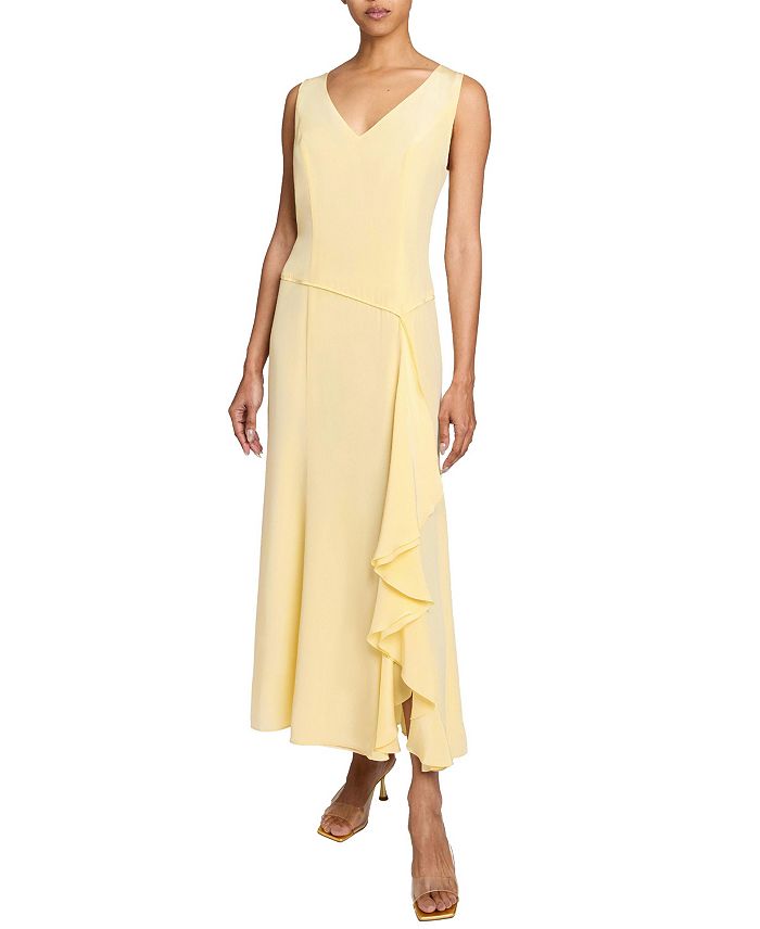 EMERSON Миди-платье без рукавов из шелка с каскадными рюшами на юбке Santorelli, желтый
EMERSON Миди-платье без рукавов из шелка с каскадными рюшами на юбке Santorelli, желтый