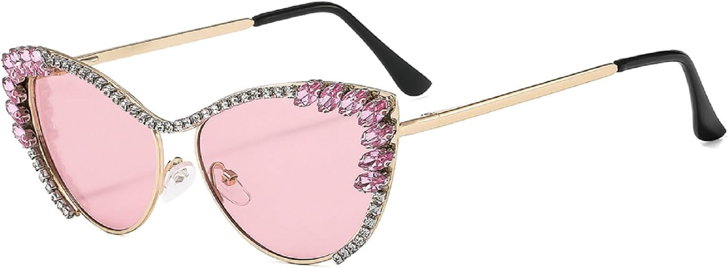 Стильные солнцезащитные очки с блестками и стразами для женщин, дизайнерские очки «кошачий глаз» с бриллиантами, модная металлическая оправа, очки для рейв-вечеринок mincl, Pink
Стильные солнцезащитные очки с блестками и стразами для женщин, дизайнерские очки «кошачий глаз» с бриллиантами, модная металлическая оправа, очки для рейв-вечеринок mincl, Pink