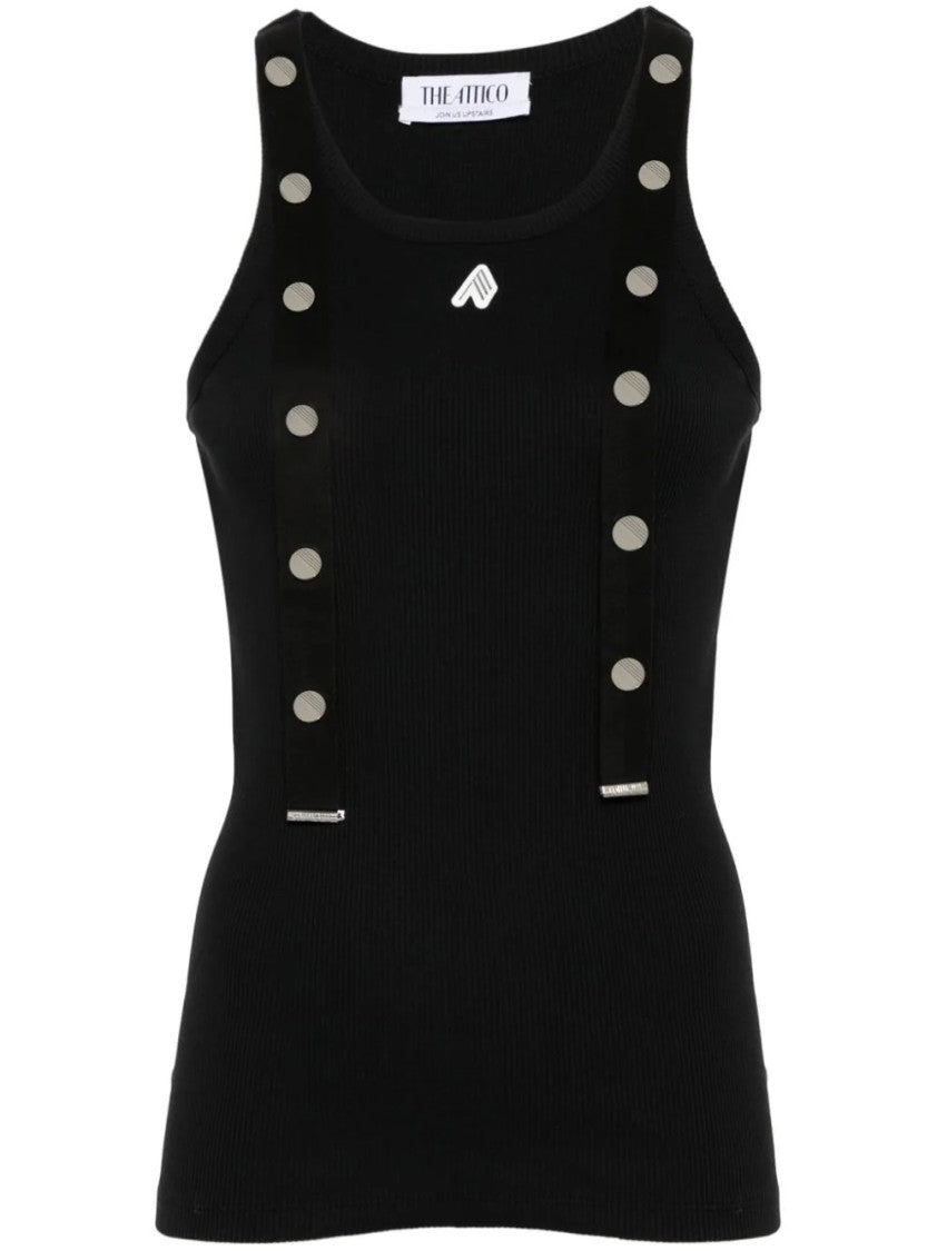 Черный ребристый топ The Attico
Черный ребристый топ The Attico