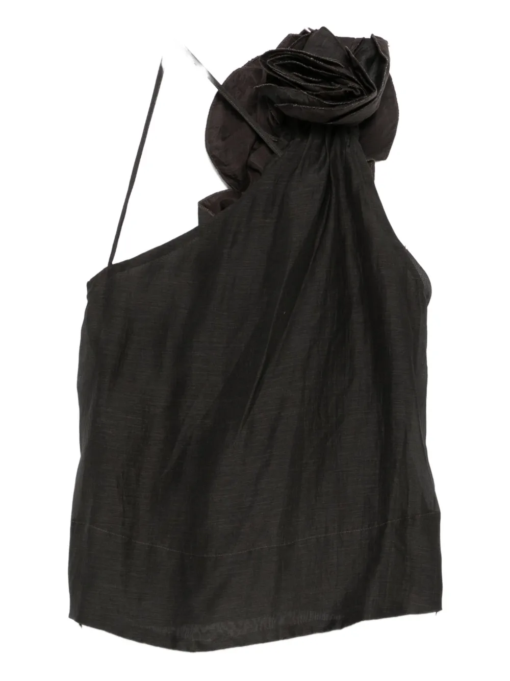 Топ на одно плечо с украшением в виде розы Mes Demoiselles, черный
Топ на одно плечо с украшением в виде розы Mes Demoiselles, черный