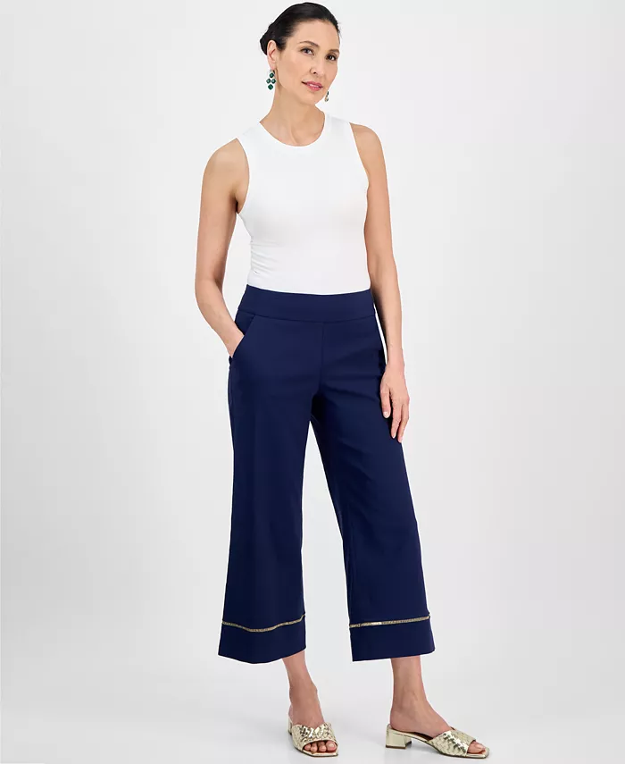 Женские капри с металлизированной отделкой на резинке JM Collection, синий
Женские капри с металлизированной отделкой на резинке JM Collection, синий