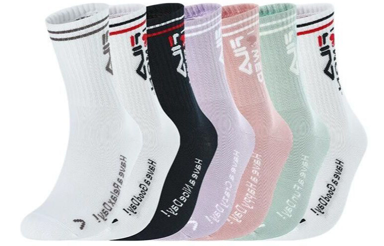 Женские носки FILA до середины икры, цвет 7 pairs (standard white / growth green / snow blue pink / fragra
Женские носки FILA до середины икры, цвет 7 pairs (standard white / growth green / snow blue pink / fragra