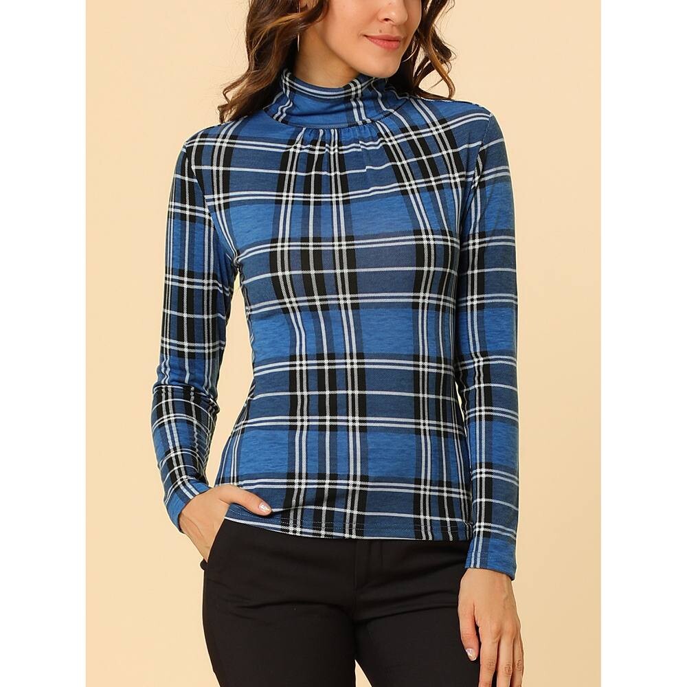 Женские водолазки с длинными рукавами, эластичная тонкая клетчатая рубашка для вечеринок ALLEGRA K, черный
Женские водолазки с длинными рукавами, эластичная тонкая клетчатая рубашка для вечеринок ALLEGRA K, черный