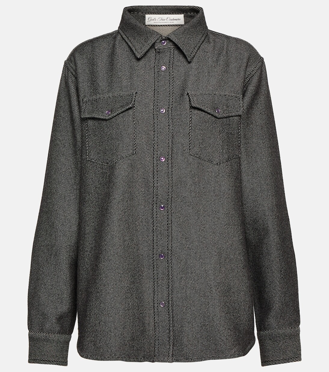 Джинсовая рубашка из кашемира и хлопка God'S True Cashmere, фиолетовый
Джинсовая рубашка из кашемира и хлопка God'S True Cashmere, фиолетовый