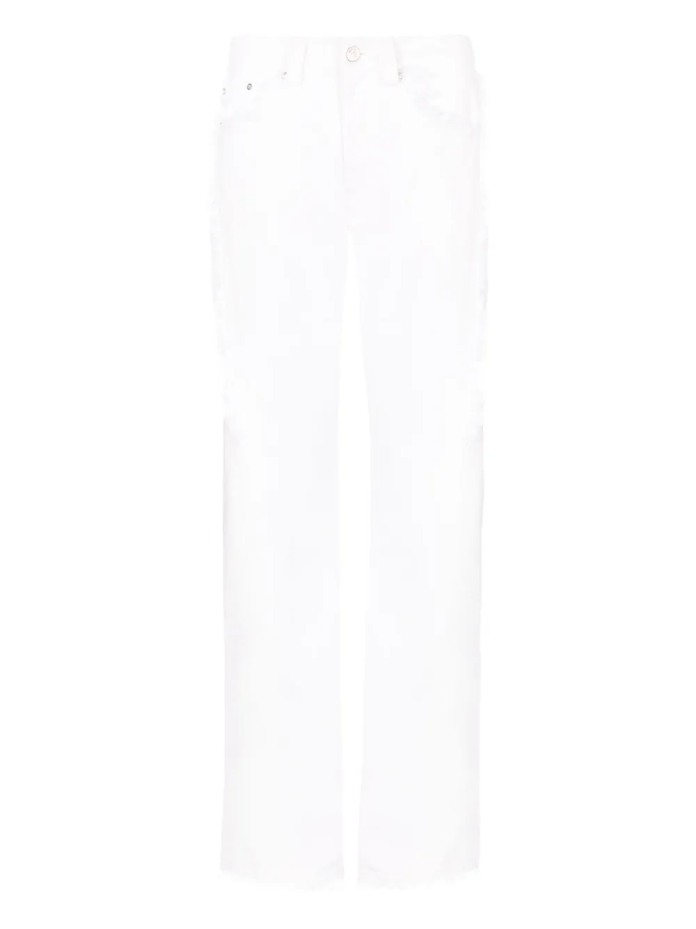 Прямые джинсы с бахромой Paris Georgia, белый 
Прямые джинсы с бахромой Paris Georgia, белый