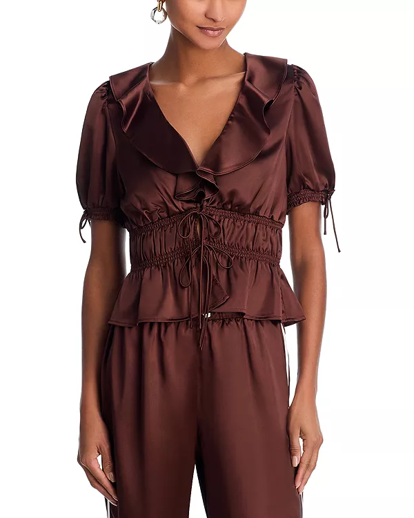 Топ с оборками "Бэмби" Wayf, коричневый
Топ с оборками "Бэмби" Wayf, коричневый