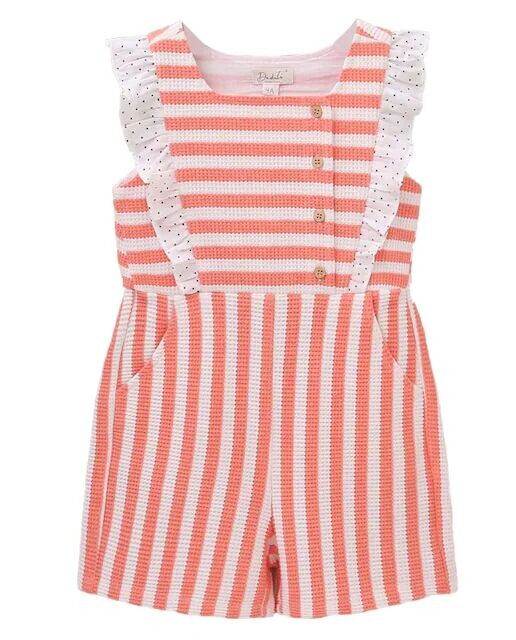 Короткий комбинезон для девочки с полосатым принтом Dadati, коралловый
Короткий комбинезон для девочки с полосатым принтом Dadati, коралловый