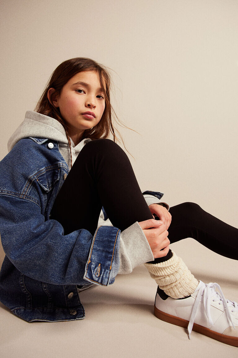 2 пары хлопковых леггинсов H&M, черный 
2 пары хлопковых леггинсов H&M, черный