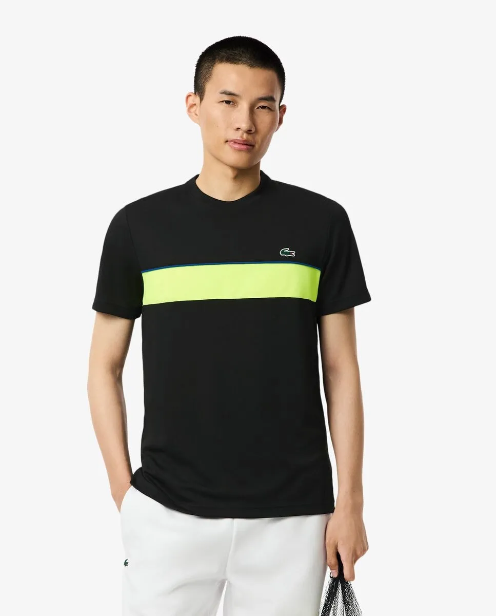 Мужская теннисная футболка с принтом Ultra-Dry черного цвета с короткими рукавами Lacoste
Мужская теннисная футболка с принтом Ultra-Dry черного цвета с короткими рукавами Lacoste